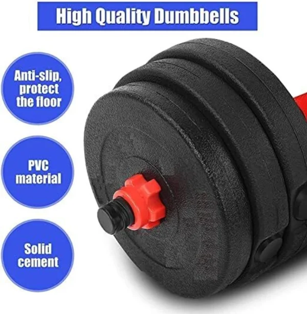 JASMINE 10kg PVC Dumbbell Pack | 4x 2.5kg Plates, Rods & Connector Adjustable Dumbbell  (10 kg) - Image 3