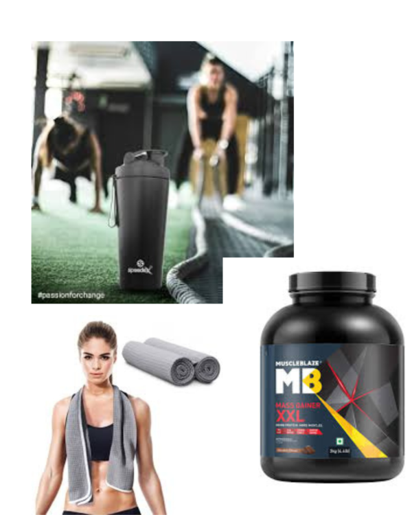 High-Calorie Mass Gainer / Durable Shaker Bottle / Quick-Dry Towel